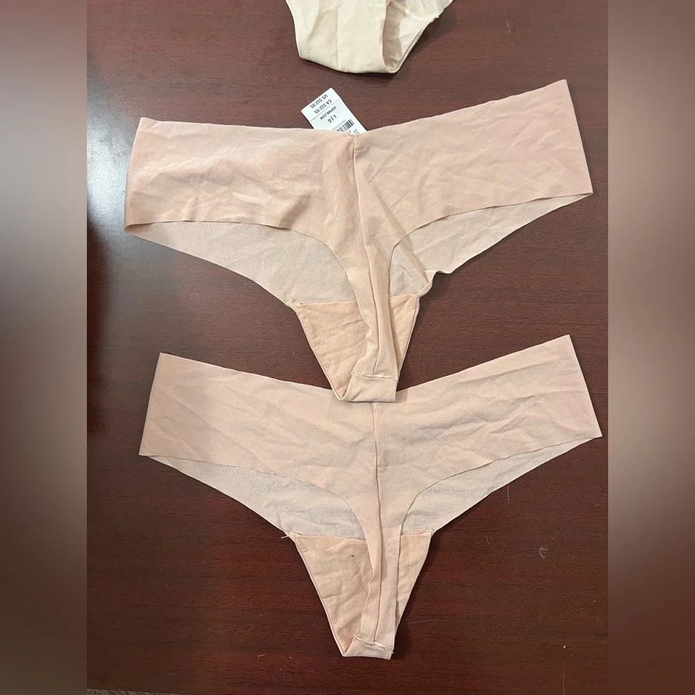 Victoria's Secret 4 Panties Set - Burgundy, Cream, Pink - Picture 3 of 4